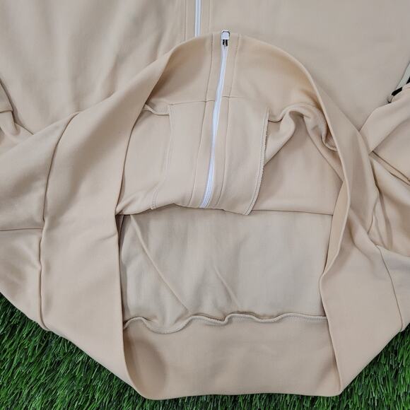Vintage 90s MOD Track Jacket Large 23x25 Beige Brown - Picture 13 of 16
